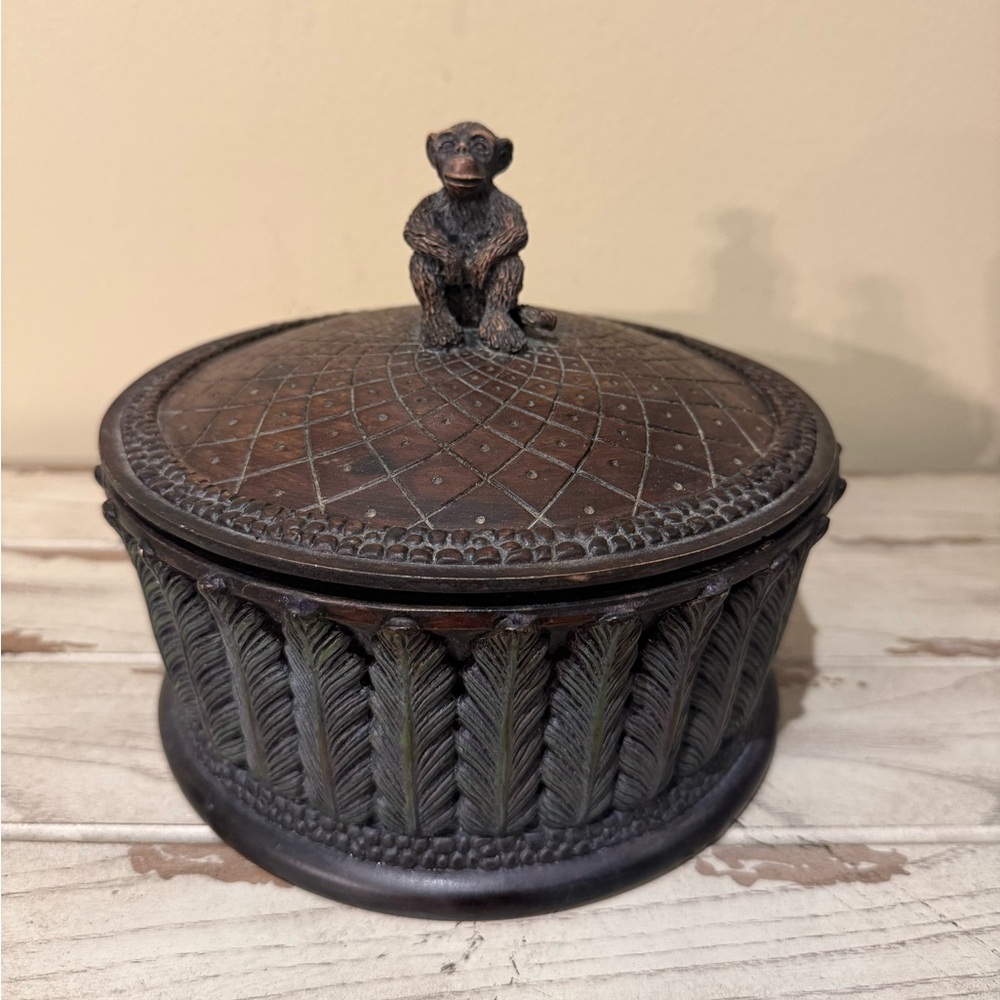 Large Decorative Monkey Heavy Trinket Box